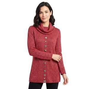 Soft Surroundings Pink Cowl Neck Tunic Sweater